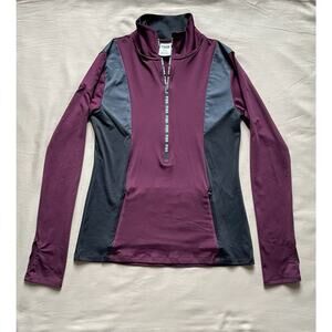 Victoria Secret PINK Maroon And Black Athletic Pullover Quarter Zip Size Medium